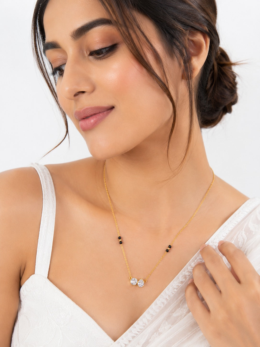 Twin Solitaire Mangalsutra - Zari and Zevar