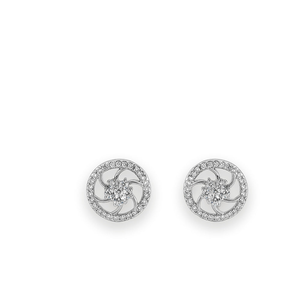 Whirlwind Diamond Halo Studs - Zari and Zevar