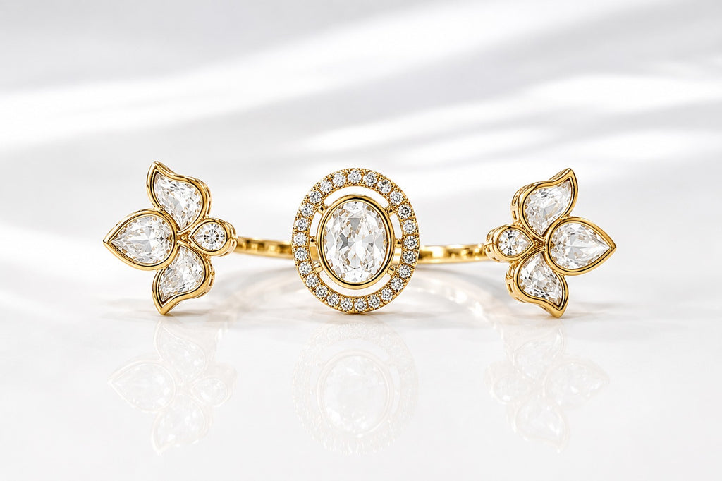 White Polki Stone Ring - Zari and Zevar