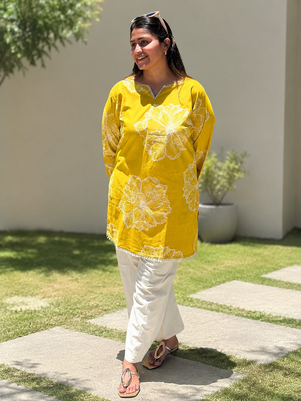 Yellow Bloom Co-ord Set - Zari and Zevar
