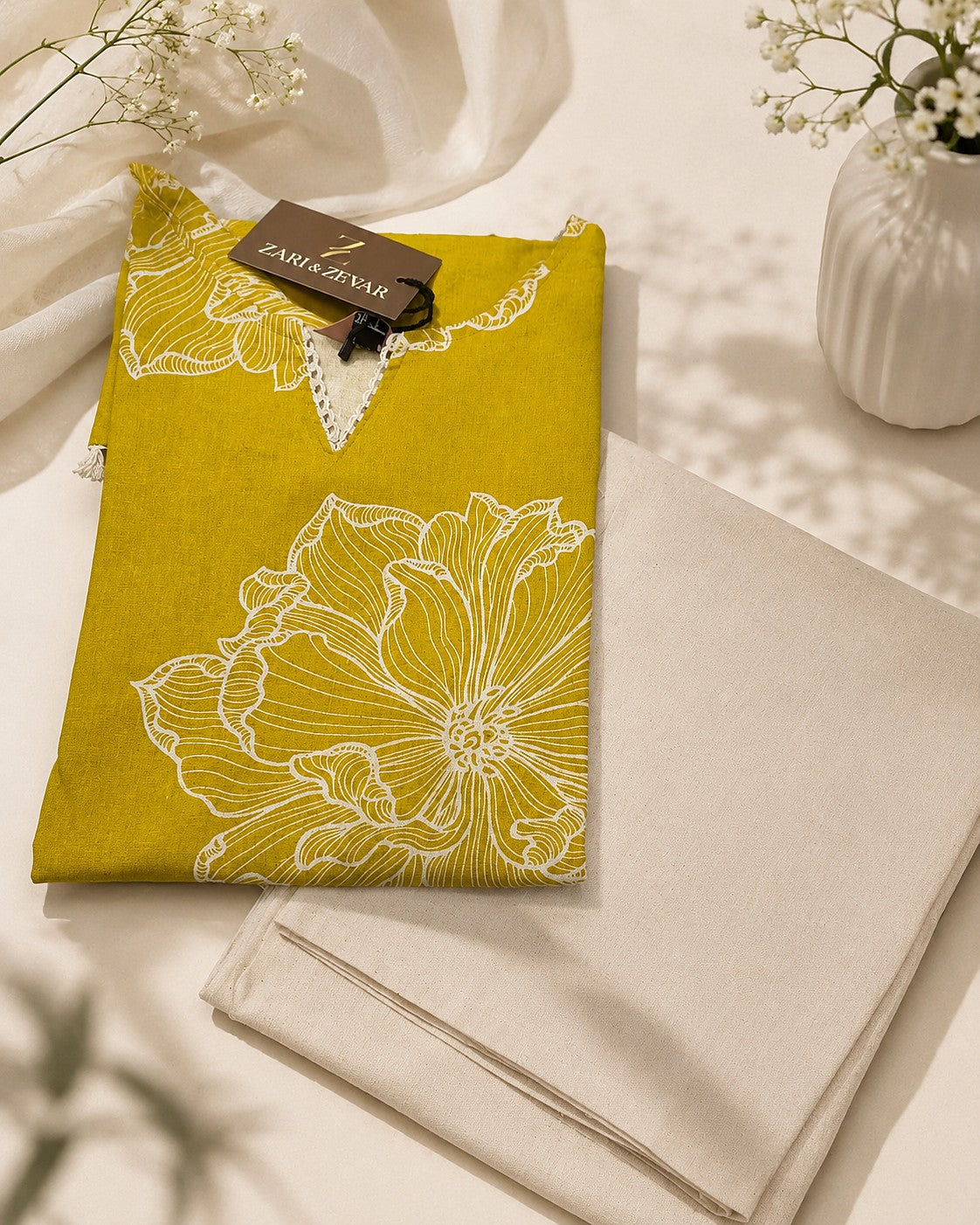 Yellow Bloom Co-ord Set - Zari and Zevar