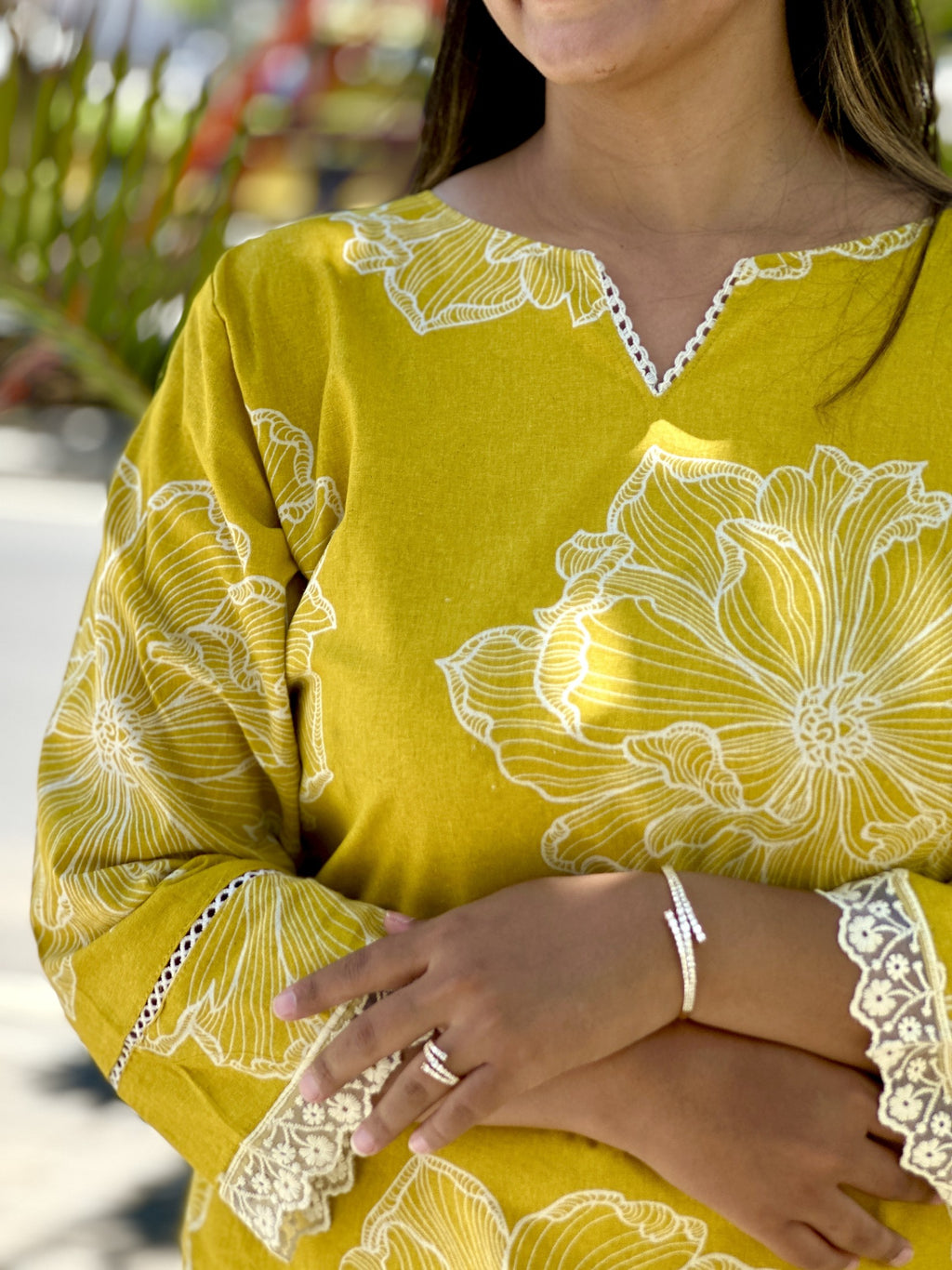 Yellow Bloom Co-ord Set - Zari and Zevar