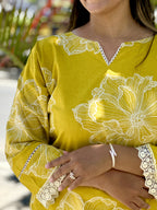 Yellow Bloom Co-ord Set - Zari and Zevar