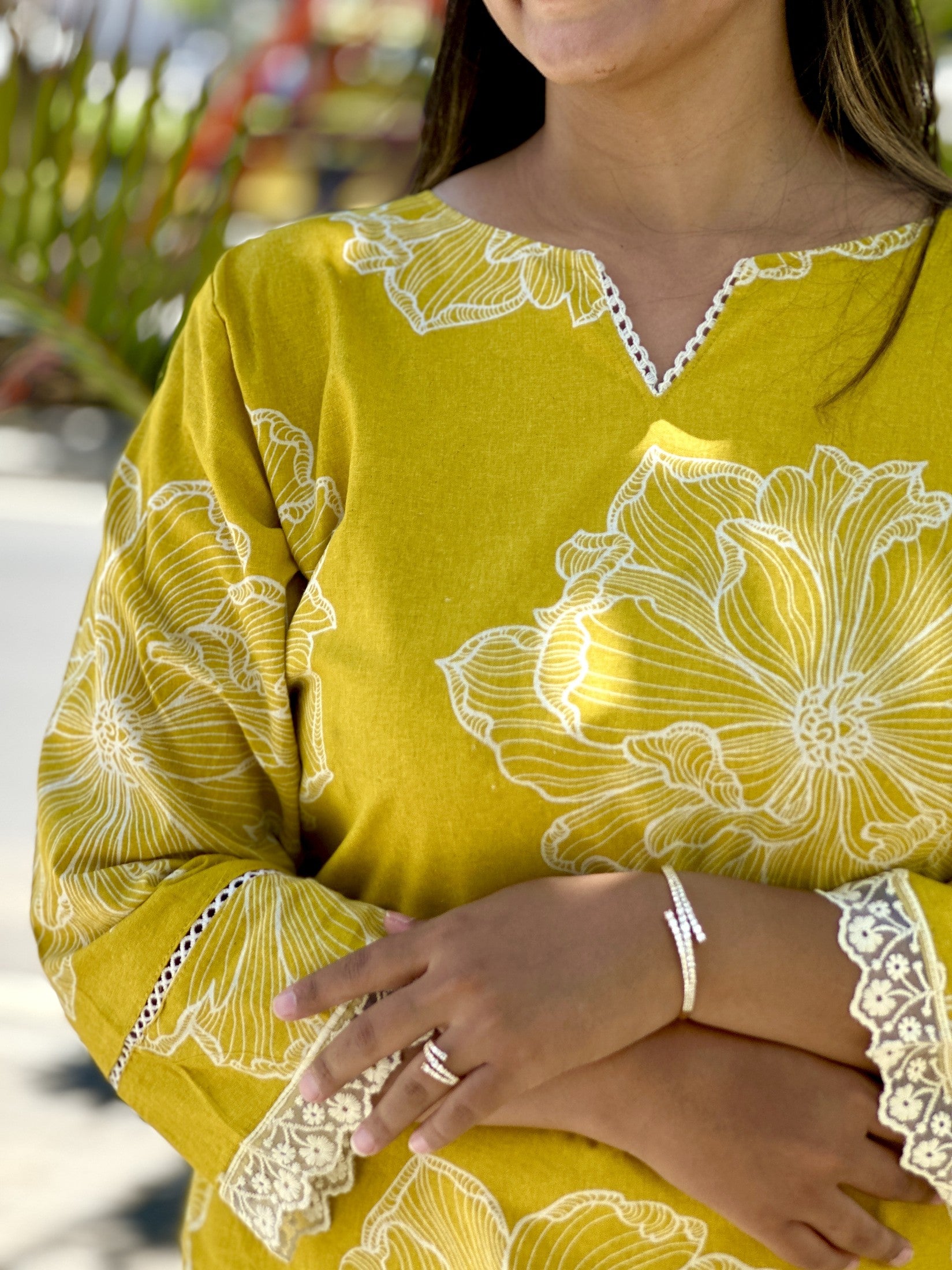 Yellow Bloom Co-ord Set - Zari and Zevar
